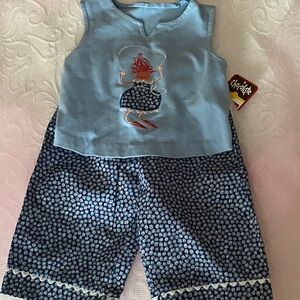 Kids Matching Set in Blue and White